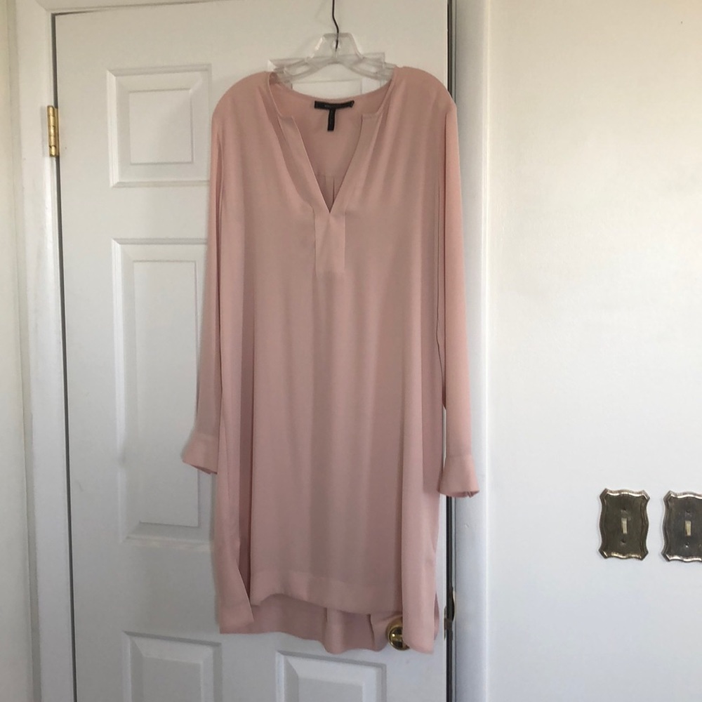 Blush pink blouse shirt dress